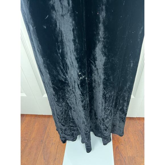 1930s Openhym's Debuvel Transparent Velvet Dress Black Art Deco Maxi Gown Sz 6 - Picture 12 of 13